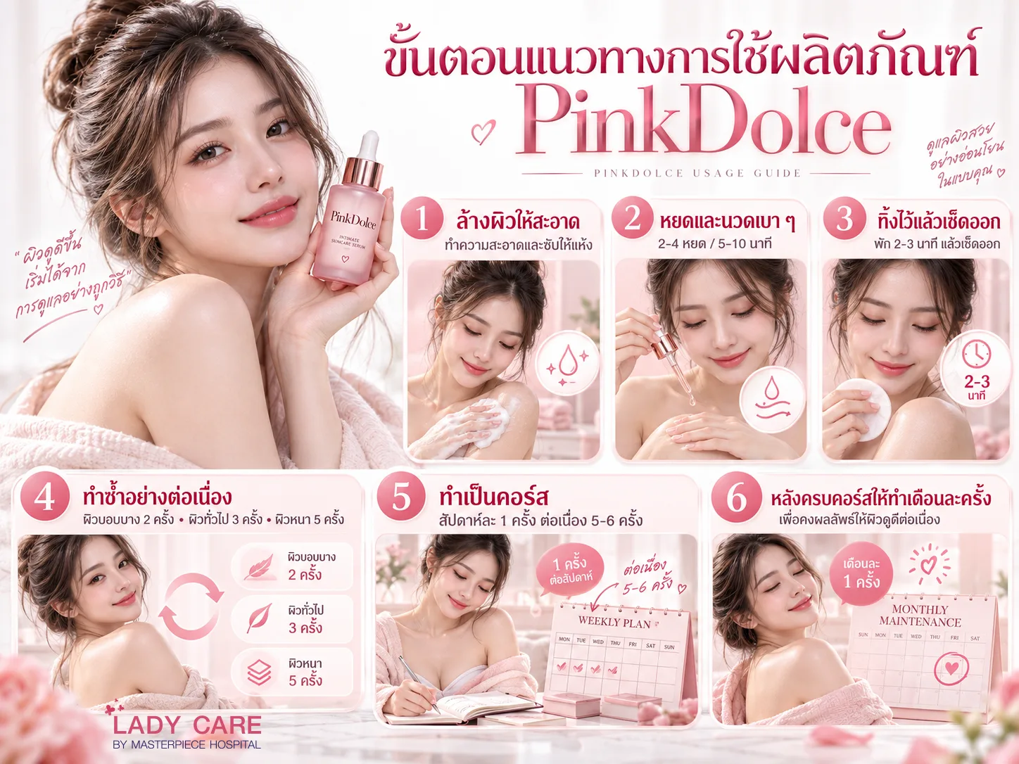 ขั้นตอนแนวทางการใช้ผลิตภัณฑ์ PinkDolce