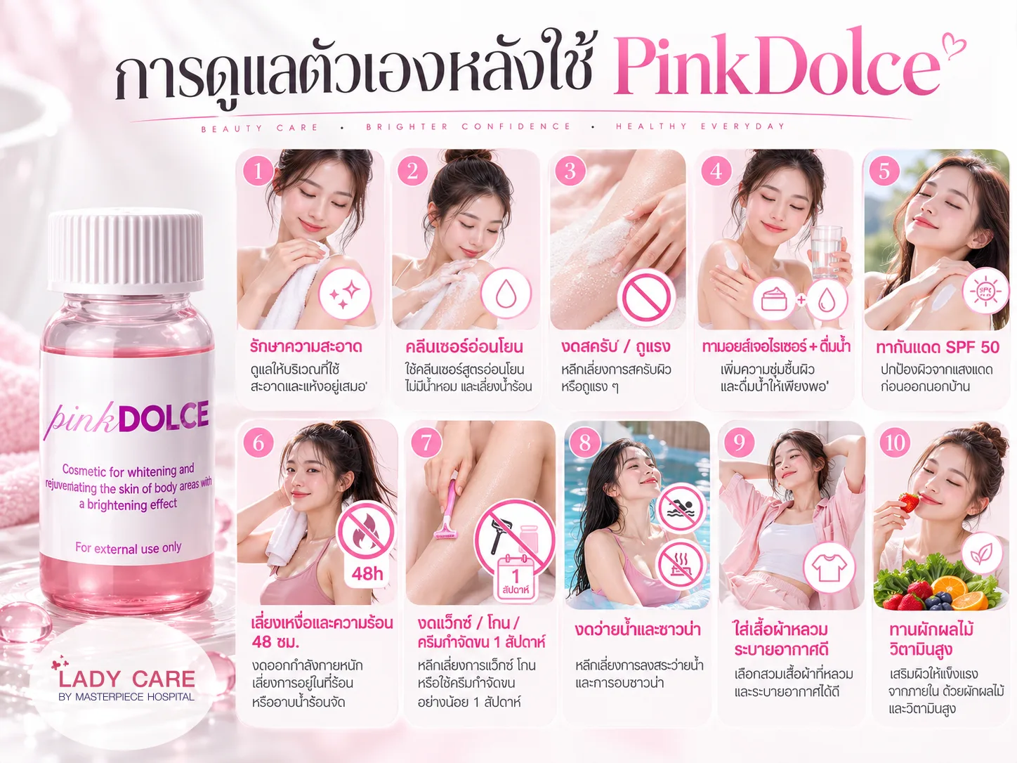 การดูแลตัวเองหลังใช้ PinkDolce